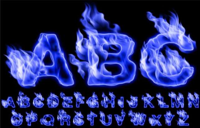 The Amazing Wallpaper Blue Fire Alphabet A to Z Designs